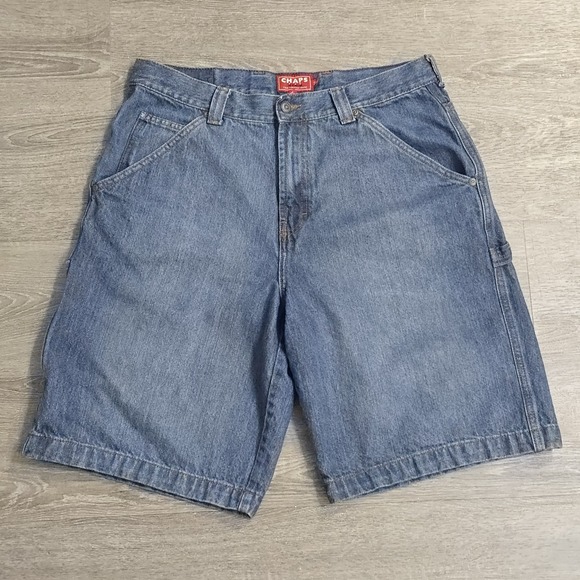 Chaps Other - Vintage Y2K Chaps Denim Baggy Carpenter‎ Shorts Mens Size 34 Med/Dark Wash